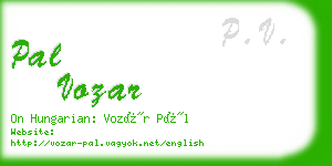 pal vozar business card